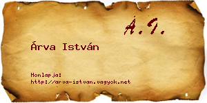 Árva István névjegykártya