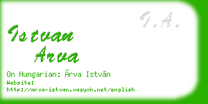 istvan arva business card