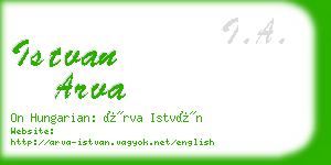 istvan arva business card